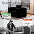 Small Boneless Sofa Chair No Assembly Couch in a Box Memory Foam Mini Cloud Reading Chair with Throw Pillow for Living Room Bedroom Playroom