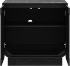 Nathan James Joey Mid Century Modern Storage Cabinet, Arched Accent Cabinet with Rounded Bottom Edges and Integrated Door Pull Cutouts, Black Oak Set of 2