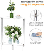 Nightstand Table - Acrylic Transparent Decorative Storage Desk | End Table for Living Room - for Apartment Businesses Rental Bathroom Lobby Bedrooms Living Rooms Dormitory Hotel Restaurant