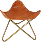 Triangle Shape Leather Ottoman Stool – Openable Iron Stand Leather Furniture Stool – Indoor/Outdoor Relaxing Leather Footrest Foot Stool – Lounge Foot Stool