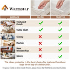 Warmstar Clear Table Cover Protector 14 x 24 Inch,1.5mm Thick Plastic Table Cover Rectangle,PVC Clear Table Protector,Desk Protector Mat for Kitchen, Dresser, Writing Desk，Dining Room Table