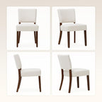 MALOL Upholstered Dining Chairs Set of 4, Fabric Kitchen Chairs with Padded Seat & Back, Solid Wood Legs, Modern Simple Dining Room Chairs for Kitchen, Dining Room, Living Room, Beige