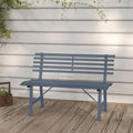 Outdoor Garden Bench, 2-Seater Metal Patio Seat with Vintage Design, Heavy-Duty Powder-Coated Steel Bench for Backyard, Balcony, Park, Grey