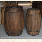 Wood Whiskey Barrel Tables, Barrels Side Table with Door, Bar Decorative Wine Cabinet with Shelf for Home, Wine Cellars and Bar(23.62 * 15.35in)