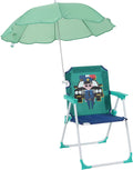 Relaxdays Children's Folding Chair with Parasol for Camping and Picnic, 51.5 x 36 x 37.5 cm, Multi-Coloured