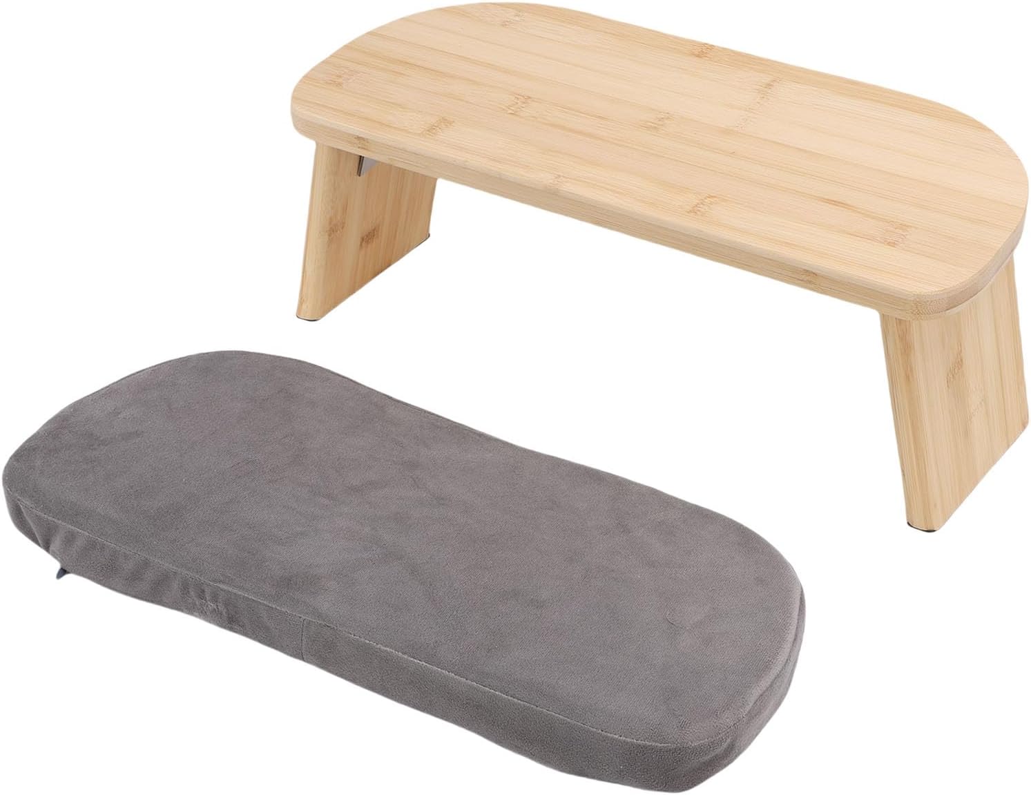 Kadimendium Meditation Bench Wooden Comfortable Folding Kneeling Stool for Relaxation Zen Practices Grey 1 Unit