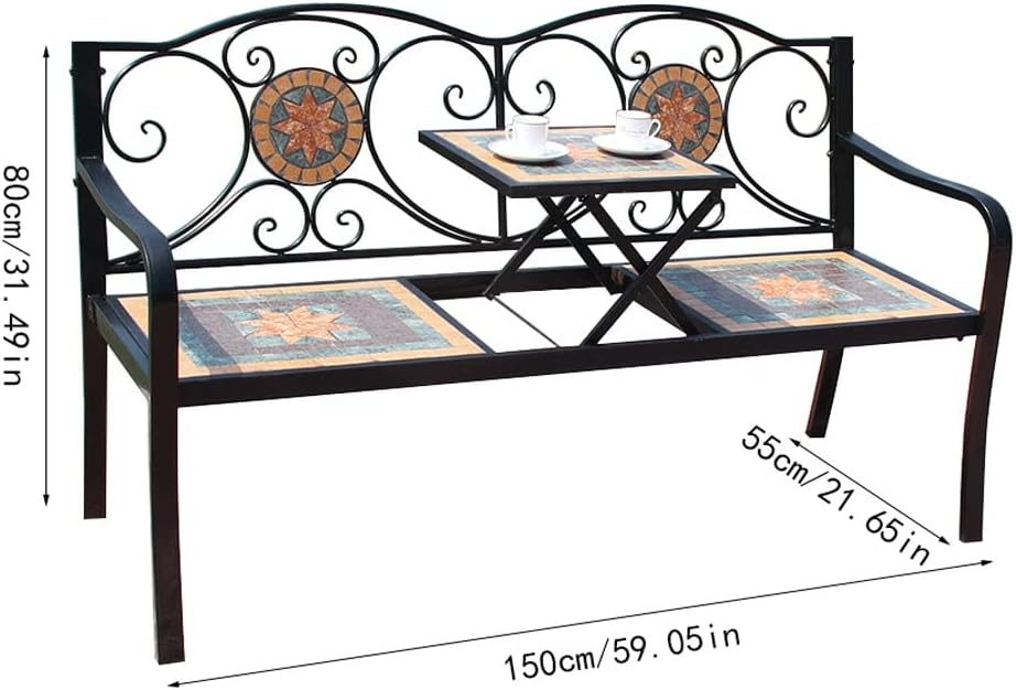 Patio Benches for Outdoors Outdoor Bench Nordic Wrought Iron Balcony Garden Table and Chairs Villa Terrace Leisure Double Garden Benches for Outdoors