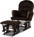 Solid Wood Construction, Incredibly Smooth Quiet Gliding, Soft Skin-Friendly Fabric, Baby Nursery Relax Rocker Rocking Chair Glider and Ottoman Set Super Soft Cushion, Extra Storage Pocket, Brown