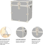 Rhino Trunk & Case Classic Cube Trunk - Home Storage Box, College Footlocker and Seating - 18"x18"x20", 1500+ lbs Capacity, Many Colors, Soft-Close Lid. USA Made Secure Dorm Furniture & Organization