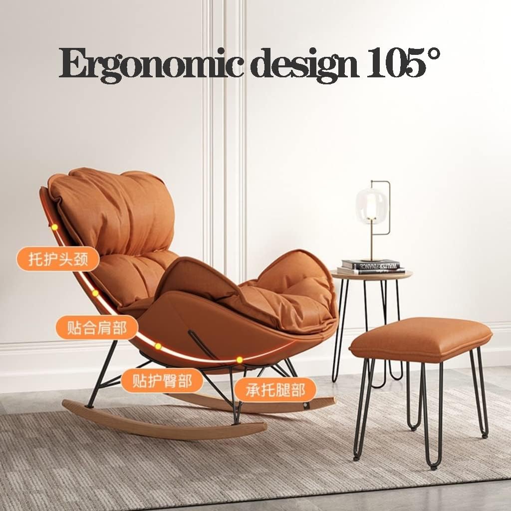 Modern Nursery Rocking Chair with Ottoman Gray Velvet Upholstered Glider Rocker Sofa Armchair for Living Room Thick Cushion and Footstool for Ultimate Comfort-White