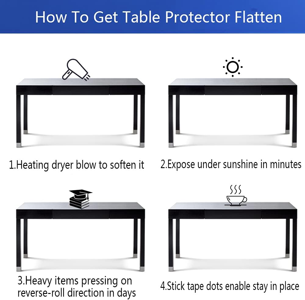 Transparent 14x24 in Small Office Desk Blotter Mat Clear Plastic Table Protector Cover Pad PVC Topper Surface Proection Mat Pad Anti Scratch Table Mat Glass End Table Protector Waterproof Easy Clean