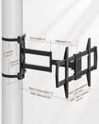 ELIVED Pillar TV Mount for Most 32"-75" TVs, Column TV Mount for Gazebo Patio Pergola, No Drill Full Motion tv Bracket Swivel and Tilt, Fits Multi-Shaped Poles, Max VESA 600x400mm, 88 Lbs.