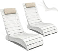 NAVINE Pool Lounge Chairs Set of 2, HDPE Adjustable Chaise Chairs with Headrest, Weighted Fade-Resistant Pool Chairs and Lounger for Baja Ledge，Poolside and Deck, White