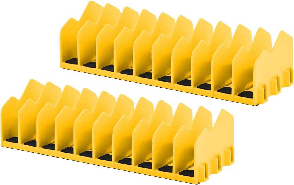 2 Pack Pliers Organizer Rack, 10 Slots Pliers Cutters Organizer Rack Plastic Tool Organizers Space Saving Tool Drawer Toolbox Organizers for Tools Box Storage(COLOR:yellow)