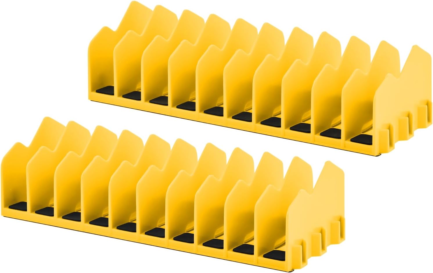 2 Pack Pliers Organizer Rack, 10 Slots Pliers Cutters Organizer Rack Plastic Tool Organizers Space Saving Tool Drawer Toolbox Organizers for Tools Box Storage(COLOR:yellow)