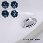 Nantucket Sinks GB-17x14-W Undermount Bathroom Sink – 17"x14" Oval White Bowl Bath Vanity Sink, Glazed Bottom for Open Console, w Overflow – Ceramic, High Gloss, Stain & Scratch Resistant