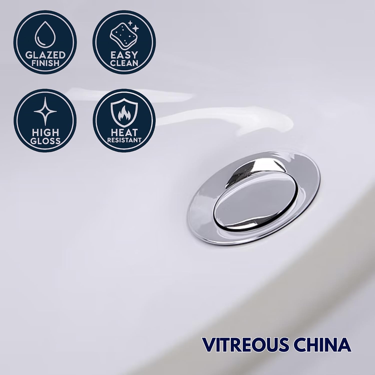 Nantucket Sinks GB-17x14-W Undermount Bathroom Sink – 17"x14" Oval White Bowl Bath Vanity Sink, Glazed Bottom for Open Console, w Overflow – Ceramic, High Gloss, Stain & Scratch Resistant