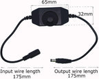 Litever PWM DC12/24V 3A Rotary Stepless LED Dimmer Switch with DC5521 Male and Female Jack