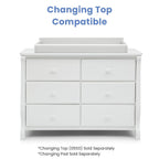 Delta Children Universal 6 Drawer Dresser with Interlocking Drawers - Greenguard Gold Certified, White