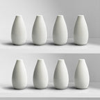 Modern White 4.1'' Small Ceramic Vase Set of 8 for Living Room Bedroom Office Minimalist Flower Vases for Bouquet Fake Plant Home Decor 8 Pack