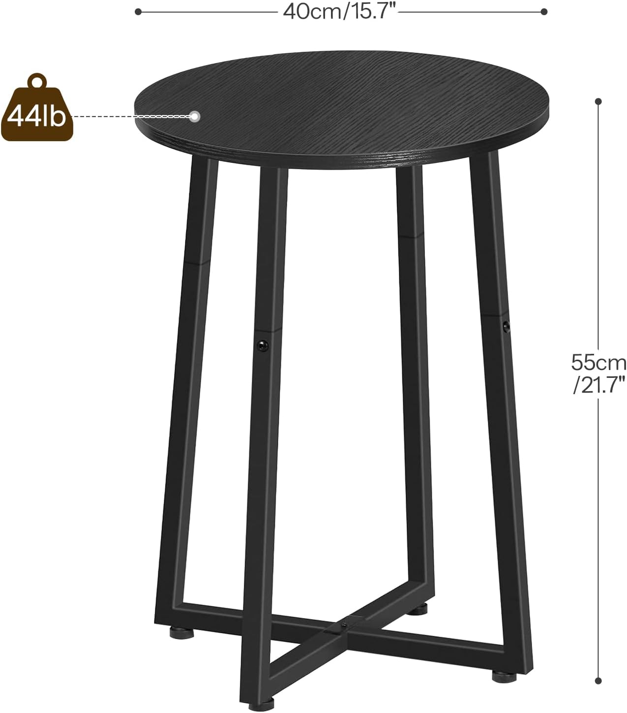 HOOBRO Side Table and Round Side Table Bundle, Round End Accent Table with Sturdy Metal Pedestal, 3-Tier Compact Sofa End Table with Charging Station, BB95BZ01-BB219UBZ01