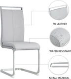 gopop Dining Chairs Set of 6, Faux Leather with Plated Chrome Metal Frame, Modern Kitchen Chairs with Padded Seat High Back for Dining Room, Kitchen, Living Room