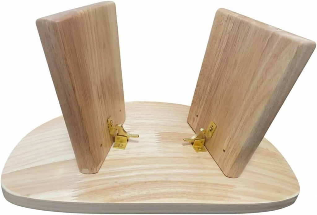 Meditation Bench Detachable Legs Curved Seat Portable Structure Ergonomic Suitable for Meditation, Natural Wood, S with Buckle