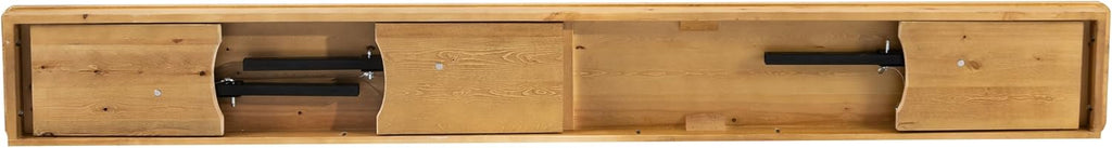 Taylor & Logan Ingles 8' x 12'' Antique Rustic Light Natural Solid Pine Folding Farm Bench with 3 Legs
