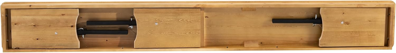 Taylor & Logan Ingles 8' x 12'' Antique Rustic Light Natural Solid Pine Folding Farm Bench with 3 Legs