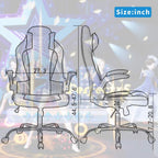 Ergonomic Gaming Office Chair - High Back Executive Computer Chair with Lumbar Support & Flip-Up Arms, PU Leather Adjustable Swivel Chair for Women/Men, Height Adjustable Massage Desk Chair (Camo)