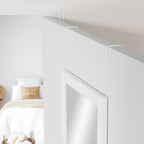 50"x14" Door Mirror, Full Length Wall Mounted, Over The Door Mirror, Full Body, Hanging Rectangle-White