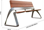 Patio Benches for Outdoors Modern Outdoor Benches, Patio Park with Backrests, Sturdy Stainless Steel, Leisure Chairs for Porch Poolside Lawn Garden Benches for Outdoors