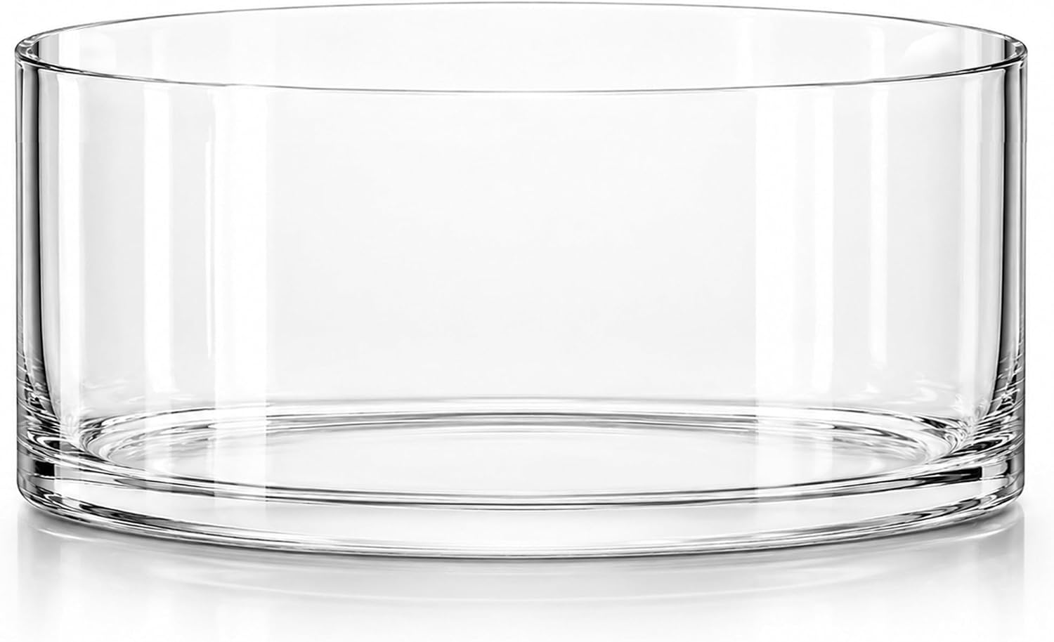 Royal Imports Flower Glass Vase Decorative Centerpiece for Home or Wedding - Cylinder Shape, 4" Tall, 8" Opening, Clear