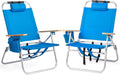 Bonnlo Lightweight Backpack Beach Chair, 2 Pack Portable Beach Chairs for Adults with Side Bag. 3 Level Adjustable Positions for Camping Patio and Picnic