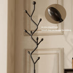 Tree-shaped coat rack stand,Metal coat tree with 8 Hooks and sturdy cast iron base,Heavy Duty coat rack freestanding coat hanger stand for Clothes Hats Scarfs Purses (black)