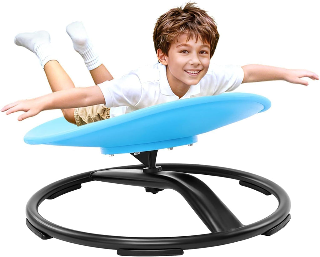 Zhenx Spinning Chair for Autistic Kids (Ages 3-18) - 220lbs Capacity Sensory Swivel Seat - Sensory Toy for Teens with ADHD/Autism - Sit & Spin Calming Gift to Improve Focus & Body Balance (Blue)