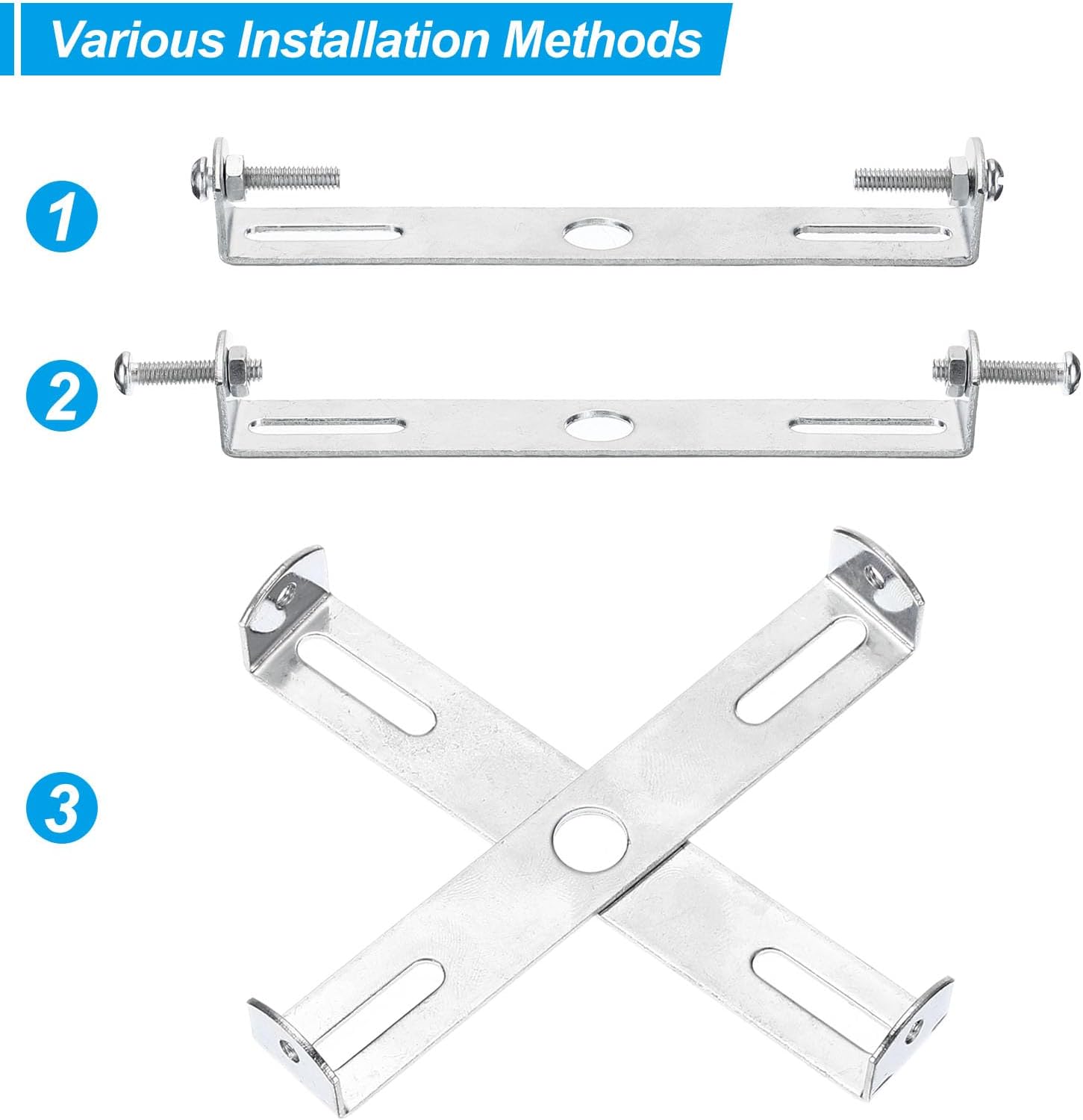 PATIKIL 110mm Ceiling Light Plate Kit, 2 Set Light Fixture Mounting Bracket Plate Steel Crossbar for Home Office Pendant Wall Light, with Screw Washer Nut