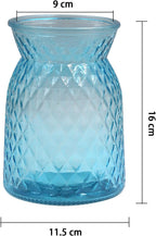 OFFIDIX Glass Vase,6.2 * 3.5in Large Mouth Shape Geometric Faceted Design Flower Vase for Weddings,Events,Decorating,Office,Home Decor