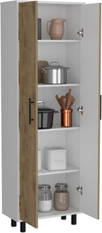 Modern Kitchen Pantry, Storage Cabinet with 2 Doors, Particle Board, for Dining Room, Easy to Clean