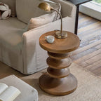 Coffee Tables for Living Room Home Creative Solid Wood B& Hotel Sofa Side Table Balcony Small Round Bedroom Furniture(A)