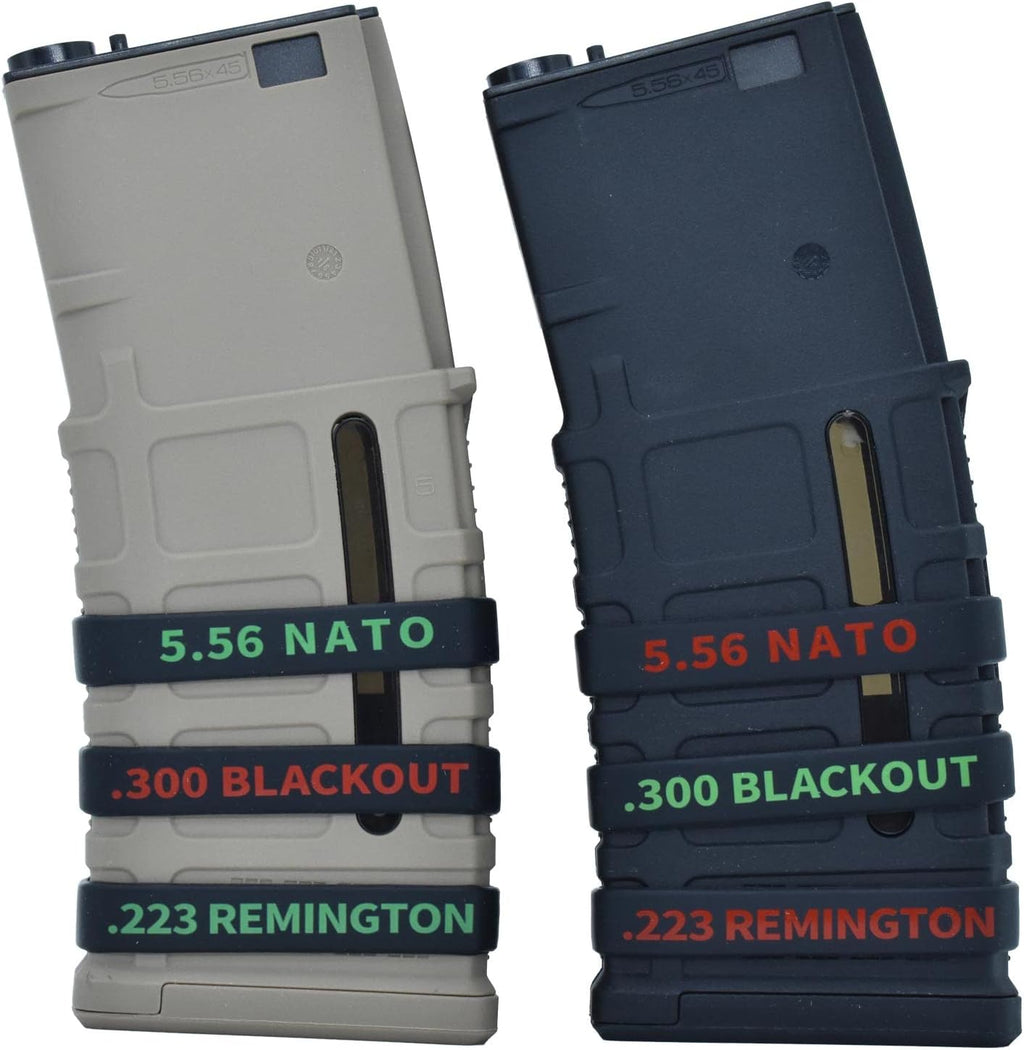 45 Pack Miaozhun Magazine Marking Bands, 5.56 NATO, .223 Remington, .300 Blackout Magazine Caliber Identification