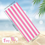 AHANDMAKER Beach Sling Chair Replacement Canvas, Pink and White Stripes Lounge Chair Replacement Canvas Casual Sling Fabric for Sunbathing Garden Beach (44.88x17.12inch) Only Replacement Fabric