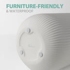 flature Ceramic Vase with Grooves - Waterproof Flower Vase in Matte White for Fresh Flowers, Dried Flowers, Pampas Grass, Large 7.9" Tall Vase as a Gift, Decoration for Living Room, Bedroom, Office.