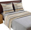 California King Size Abstract Coastal Landscape Bed Runner Set 102 x 20 inch Modern Retro Mottled Beige Blue Bed Runners with 2 Matching Pillow Covers, Decorative Throw Pillowcases Bedding Scarf