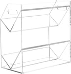 MyGift Clear Acrylic Cassette Tape Holder, 2 Tier Retro Audio Tape Deck Storage Display Case with Cutout Handles