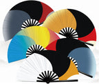 1Pc Large Folding Hand Fan Retro Cloth Fabric Chinese for Men/Women Festival, Dance, Gift Chinese