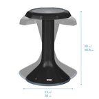 ECR4Kids ACE Active Core Engagement Wobble Stool, 20-Inch Seat Height, Flexible Seating, Black