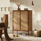 Entryway Cabinet Rattan Storage Cabinet Modern Wooden Dining Sideboard Home Use Entrance Cabinet Storage Cabinet Sideboard Storage Cabinet