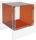 Acrylic End Table, 18.11" L X 15.75" W X 21.65" H Acrylic Night Stand, 22.05 Lbs Load-Bearing Capacity Coffee Table for Living Rooms, Bedrooms, Offices(Dark Brown)