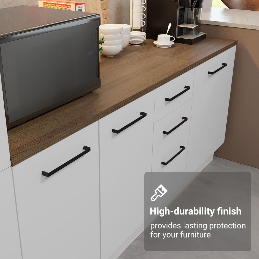 Madesa Hazel Kitchen Set 94" L Pantry Storage Base Cabinet Wall Cupboard Engineered Wood Multiple Compartments Organization Unit - White